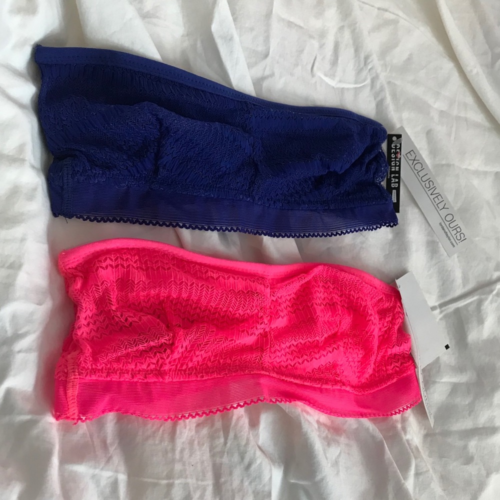 Bandeau bras x 2 - pink and purple